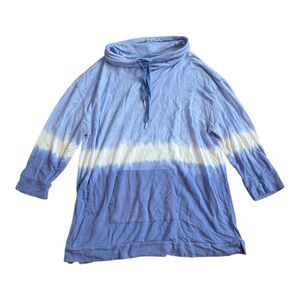 Koolaburra By UGG Sky Blue Tie Dye Ombre Cowl Neck Pullover Sweater M